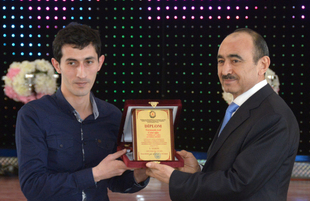 Winners of journalistic articles competition awarded on occasion of Novruz holiday. Azerbaijan, Baku, 17 match, 2016 